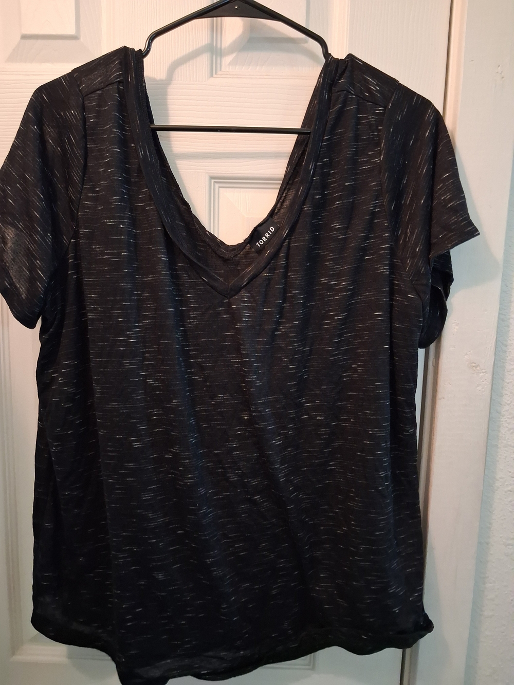 torrid Black Space-Dye V-Neck Tee